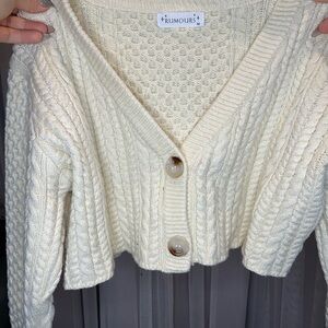 Women's Cream Cable Knit Sweater